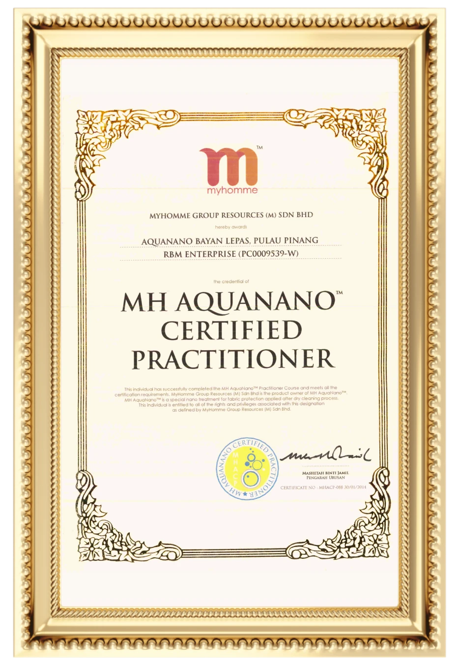 MH Aquanano® Certified Practitioner